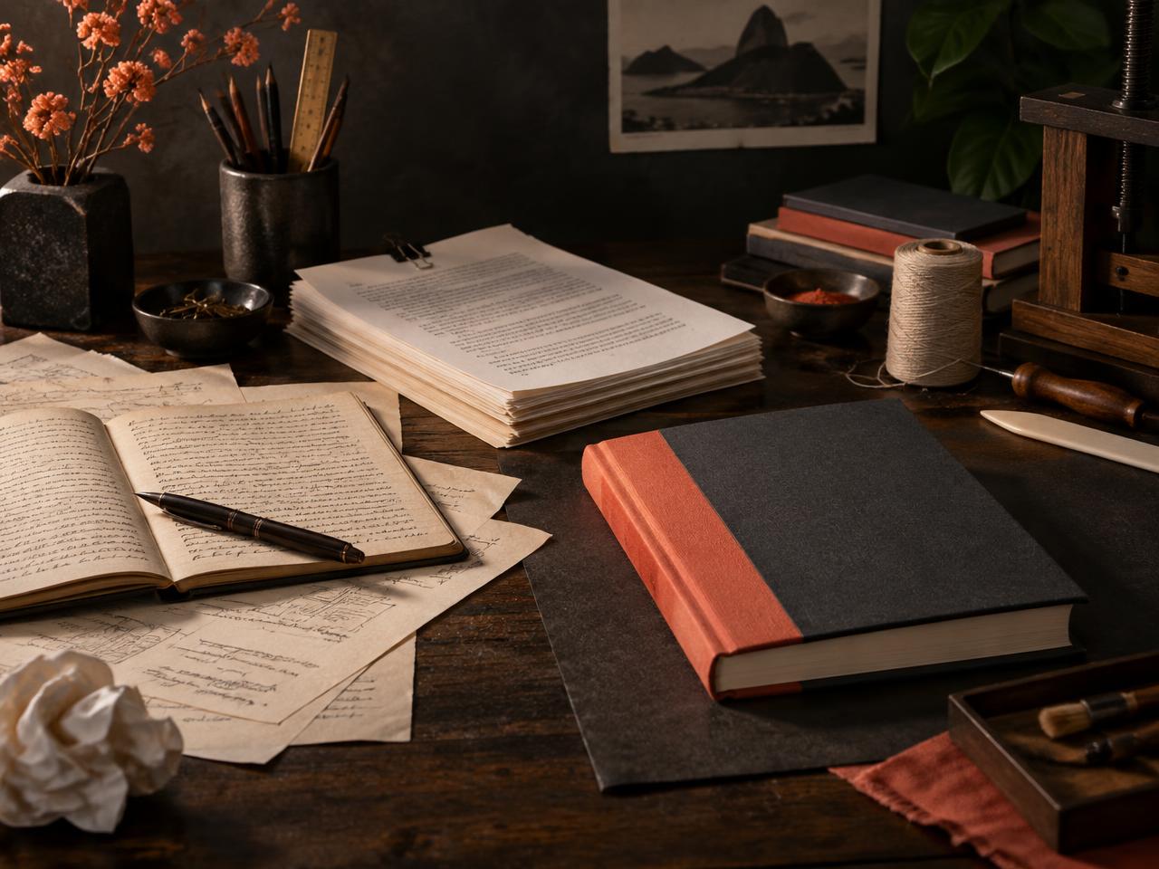 Do rascunho ao livro final em uma mesa editorial